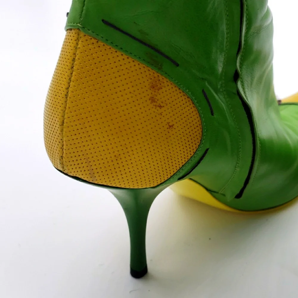 GIUSEPPE ZANOTTI SIZE 40 COLOR GREEN AND YELLOW 100% AUTHENTIC & ITS USED ITEM - Picture 6 of 11